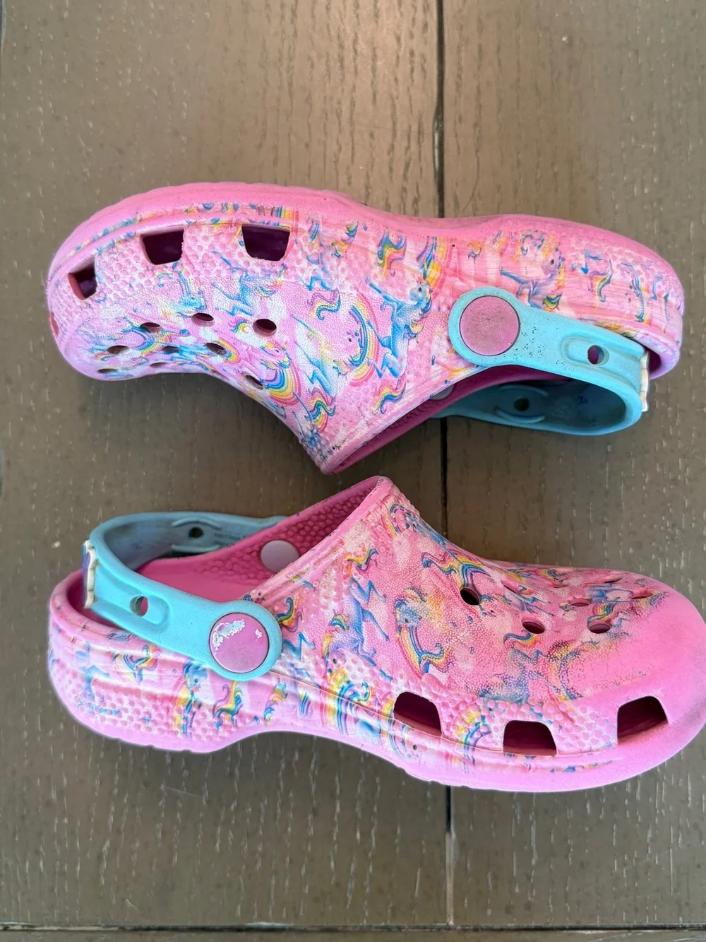 Crocs Toddler Girls’ Classic Unicorn Lisa Frank Waterproof Clogs • Size C11
